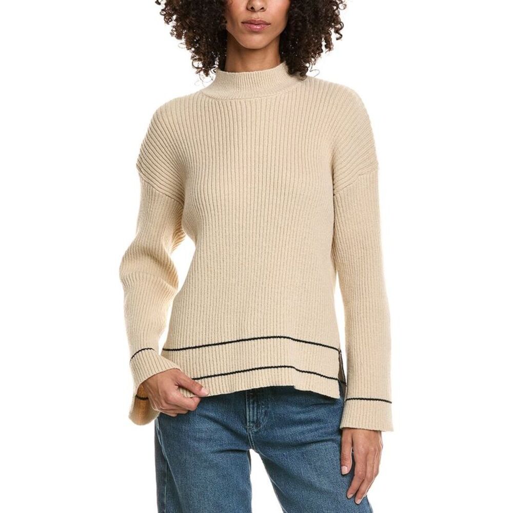 Hl Affair Womens Mock Neck Sweater, Tan